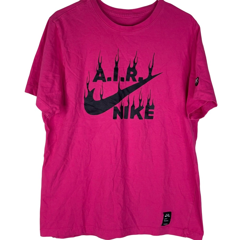 Nike T-Shirt Artist In Residence Lugosis Mens Large Pink Flame Graphic Tee